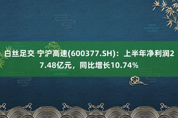 白丝足交 宁沪高速(600377.SH)：上半年净利润27.48亿元，同比增长1