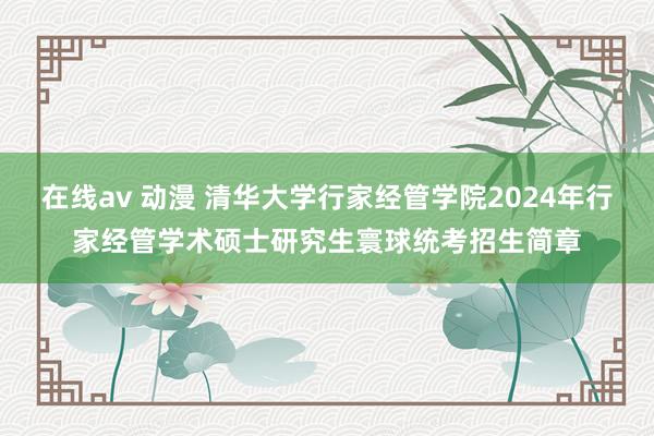 在线av 动漫 清华大学行家经管学院2024年行家经管学术硕士研究生寰球统考招生简章